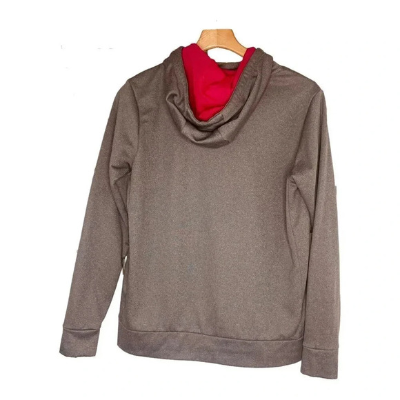 Nike Dri-Fit Women's Gray & Pink Long Sleeve Athletic Pullover Sweatshirt Hoodie - Picture 3 of 10